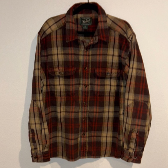 Woolrich Red and Tan Plaid Shirt Jacket XL